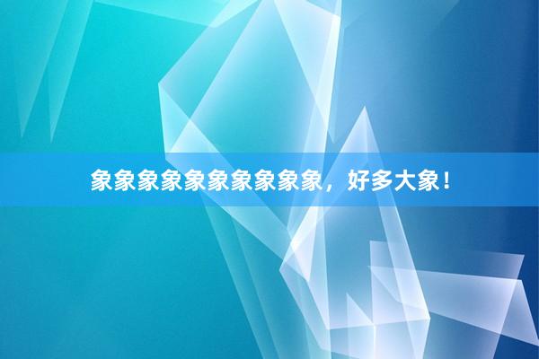 象象象象象象象象象象，好多大象！