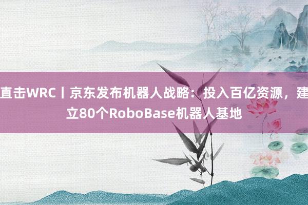 直击WRC丨京东发布机器人战略：投入百亿资源，建立80个RoboBase机器人基地