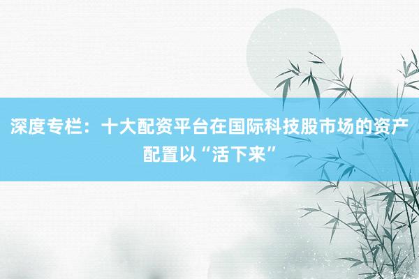 深度专栏：十大配资平台在国际科技股市场的资产配置以“活下来”