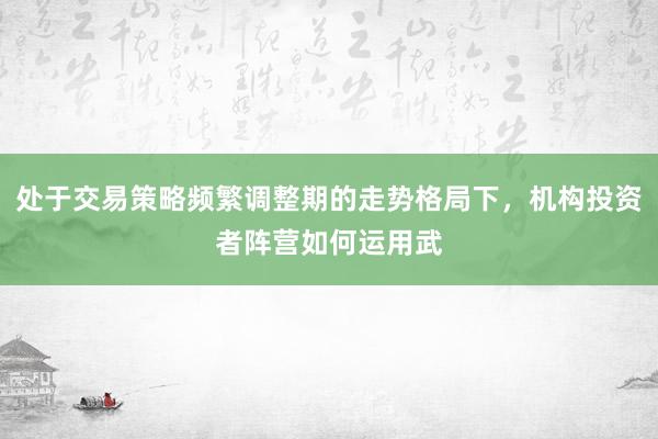 处于交易策略频繁调整期的走势格局下，机构投资者阵营如何运用武