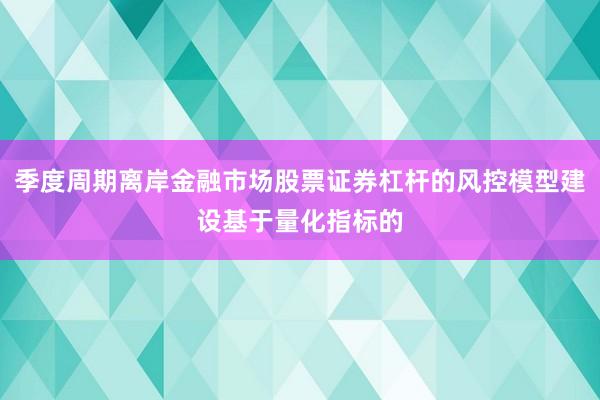 季度周期离岸金融市场股票证券杠杆的风控模型建设基于量化指标的