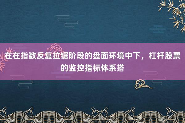 在在指数反复拉锯阶段的盘面环境中下，杠杆股票的监控指标体系搭