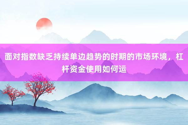 面对指数缺乏持续单边趋势的时期的市场环境，杠杆资金使用如何运