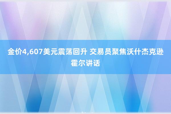 金价4,607美元震荡回升 交易员聚焦沃什杰克逊霍尔讲话