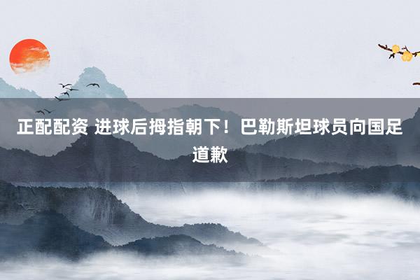 正配配资 进球后拇指朝下！巴勒斯坦球员向国足道歉